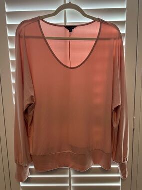 The Limited Peach Long Sleeve Scoop Neck Top